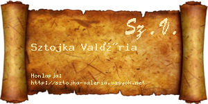 Sztojka Valéria névjegykártya