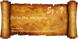 Sztojka Valéria névjegykártya